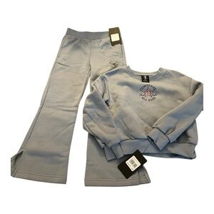Converse Girls 2-Piece Sweatshirt & Flare Pants Set Blue Size S (8–10) NWT